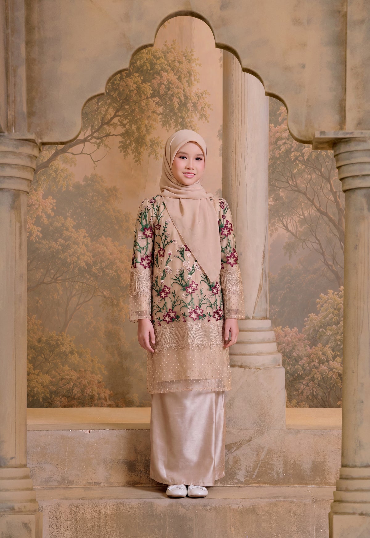 LUXE SERIES | SEROJA LACEY KURUNG RIAW KIDS  - CHAMPAGNE