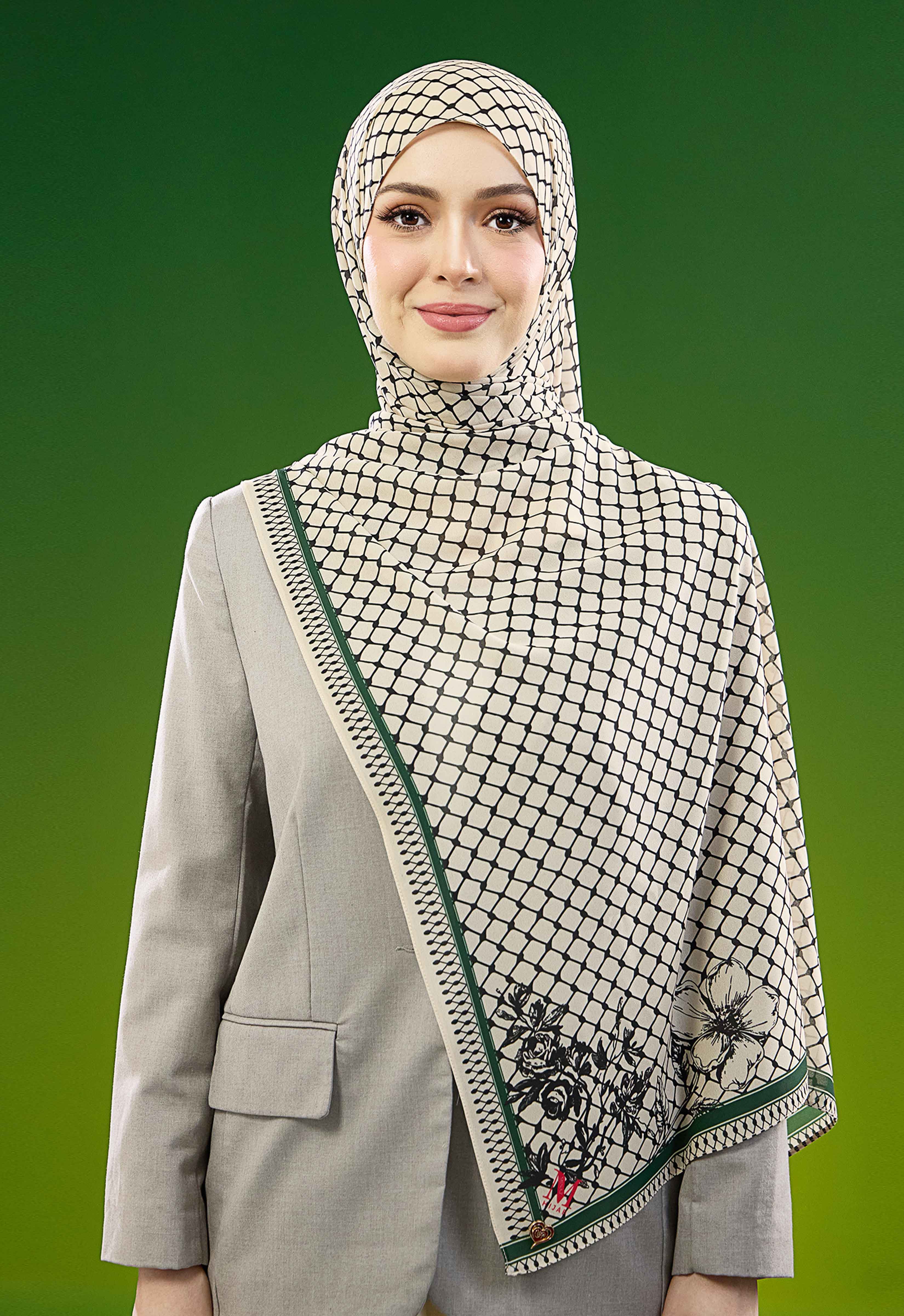 FREE PALESTINE SHAWL - KUFIYA CHAMPAGNE