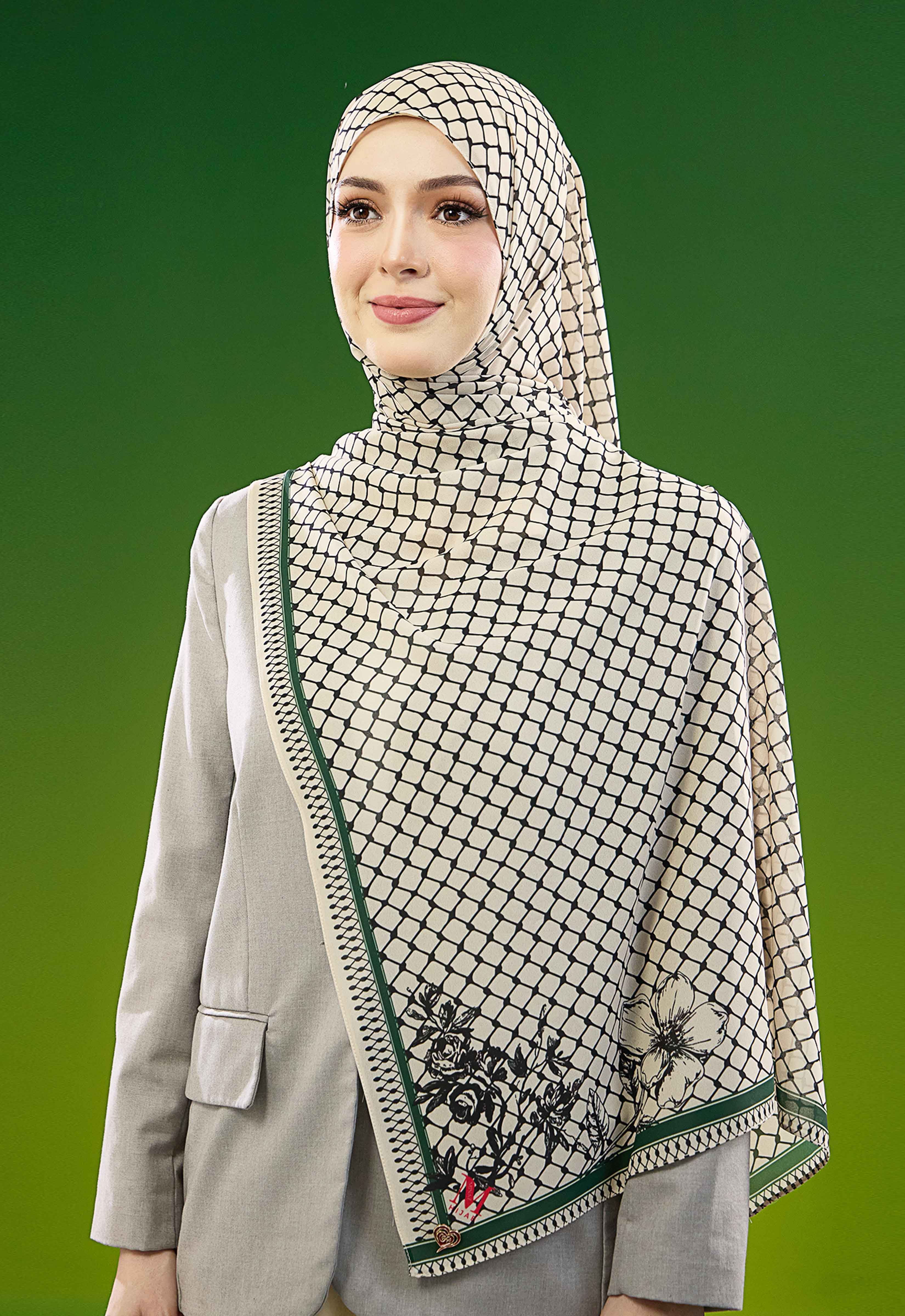 FREE PALESTINE SHAWL - KUFIYA CHAMPAGNE