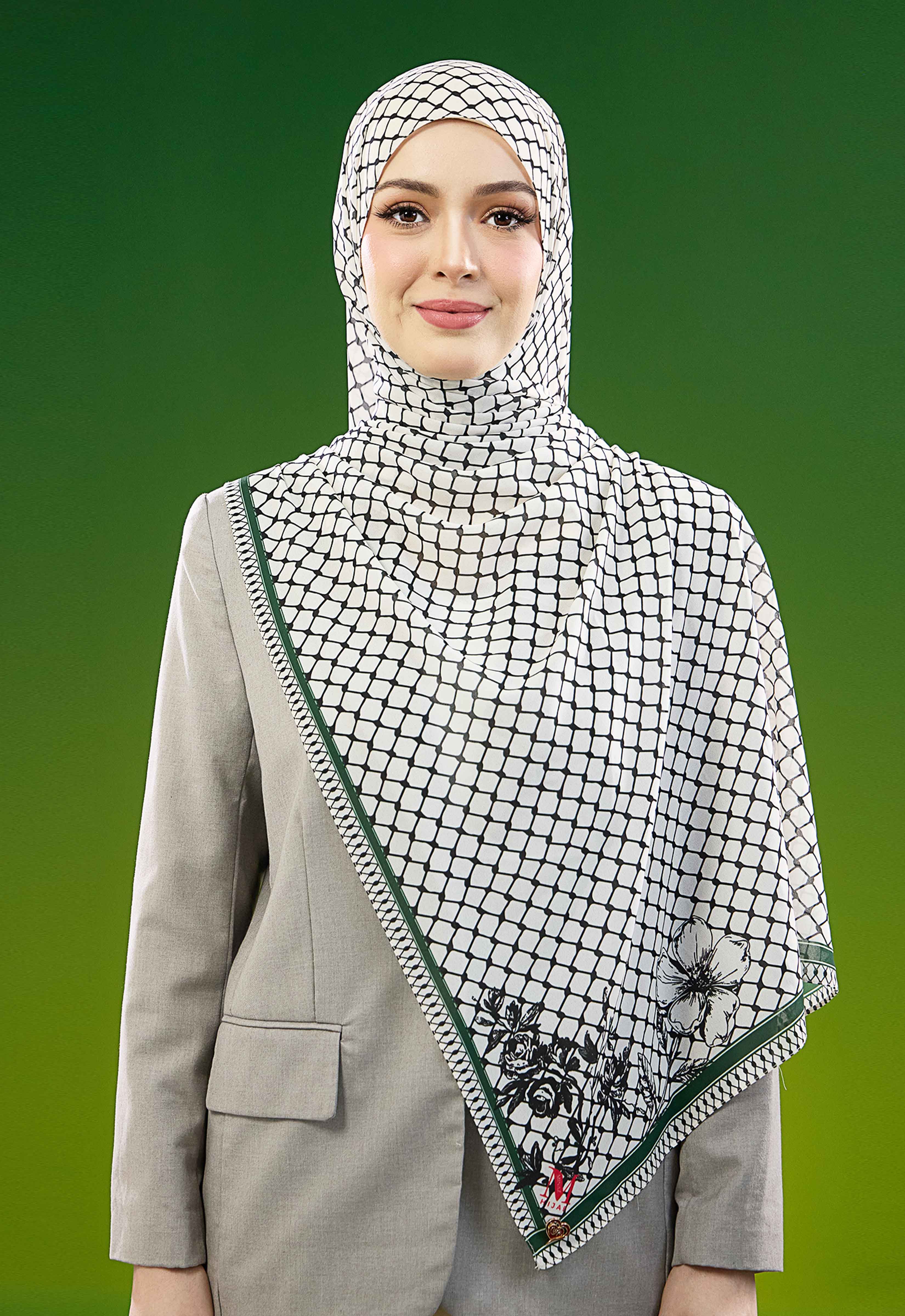 FREE PALESTINE SHAWL - KUFIYA OFF WHITE