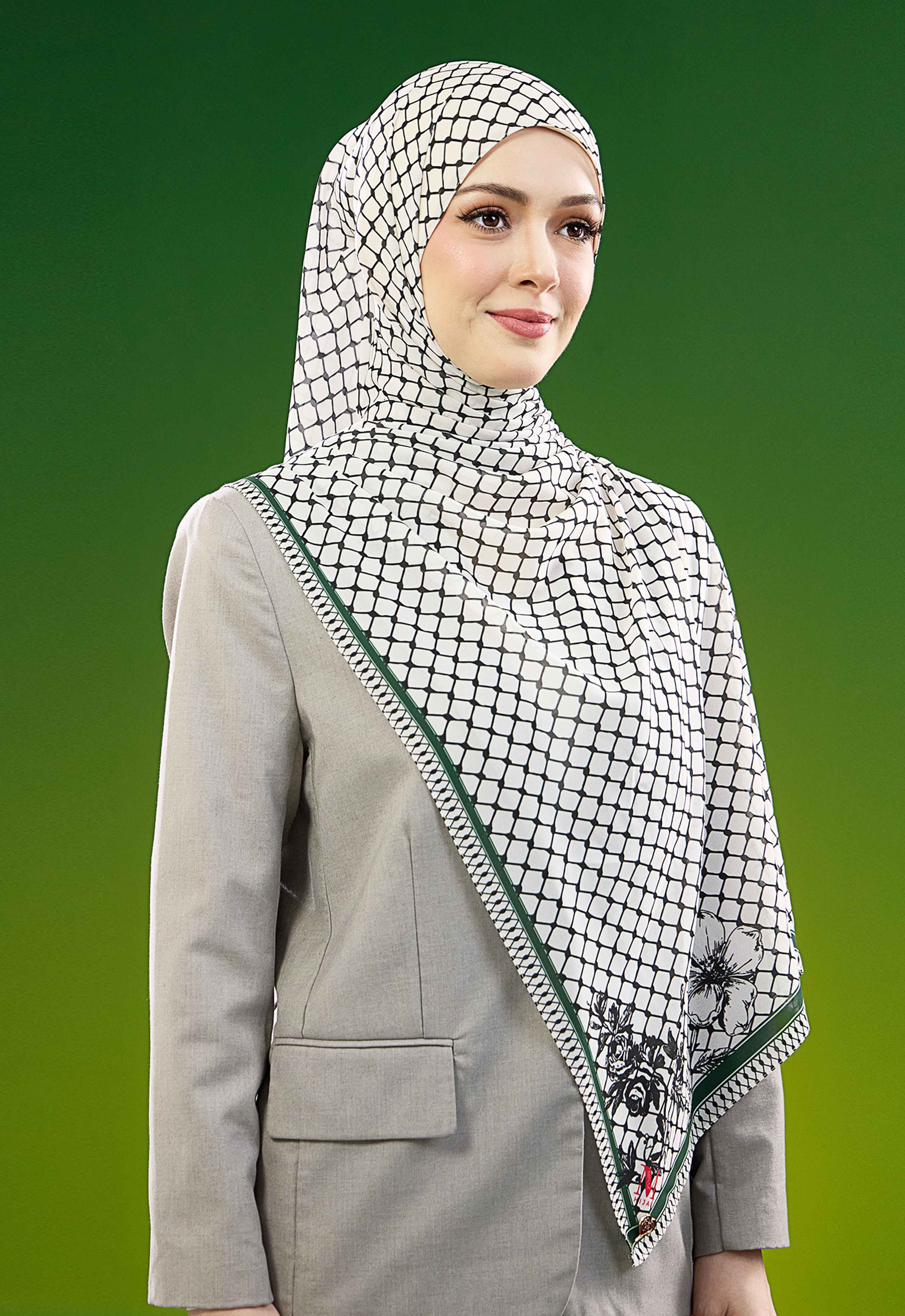 FREE PALESTINE SHAWL - KUFIYA OFF WHITE