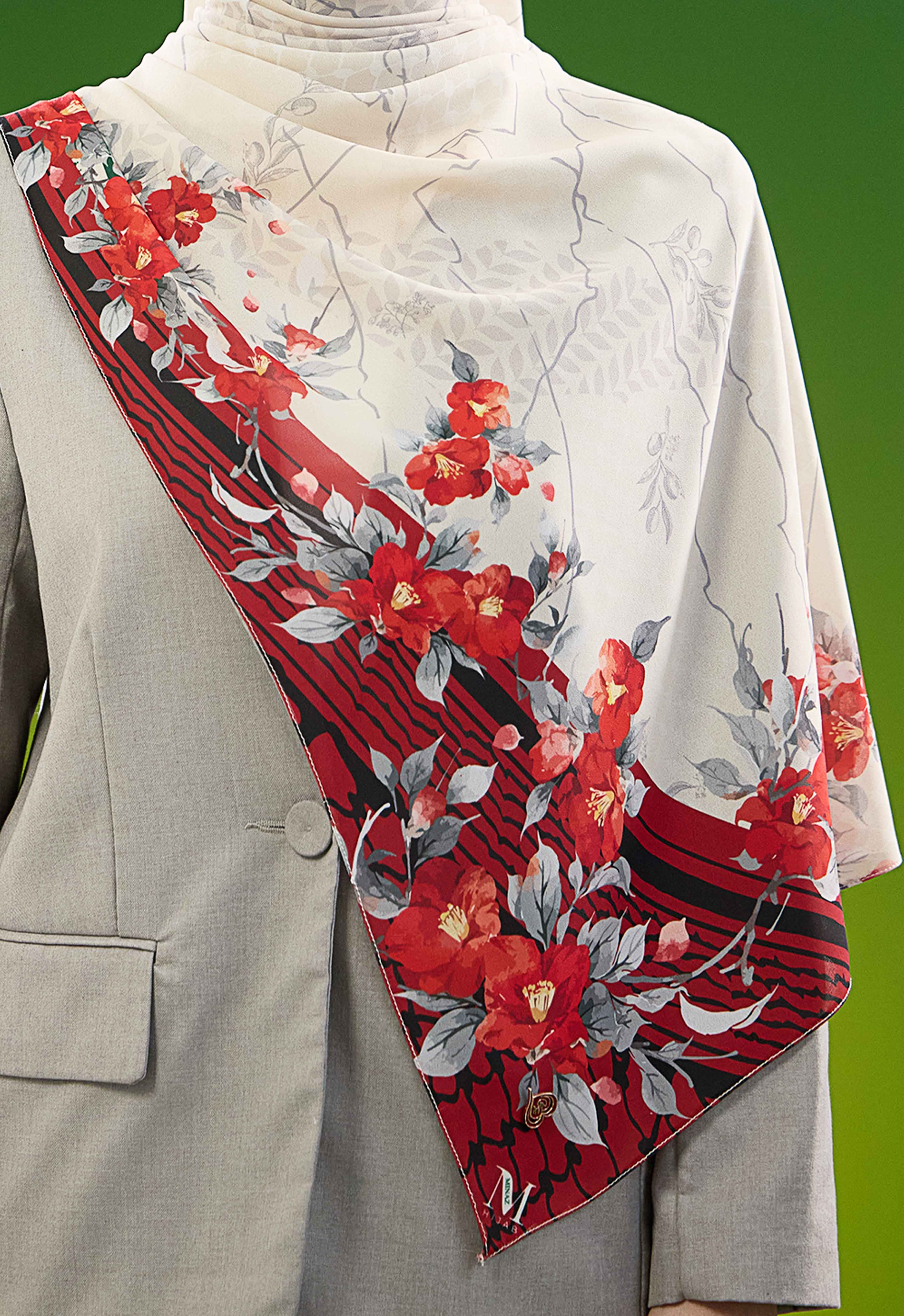 FREE PALESTINE SHAWL - PALESTINE BLOOM CHAMPAGNE