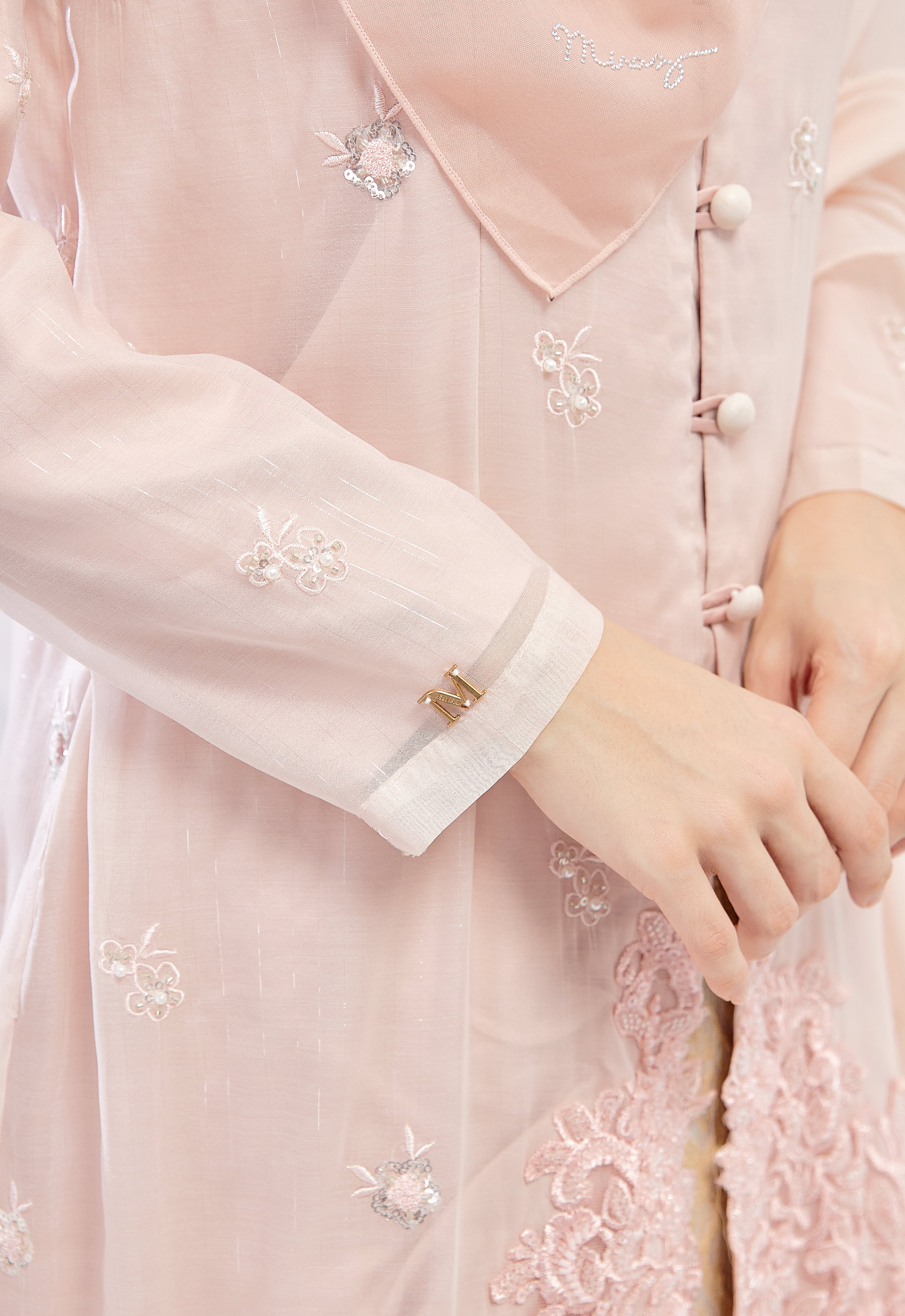 TENGKU AMINAH KEBAYA SONGKET - SOFT PINK