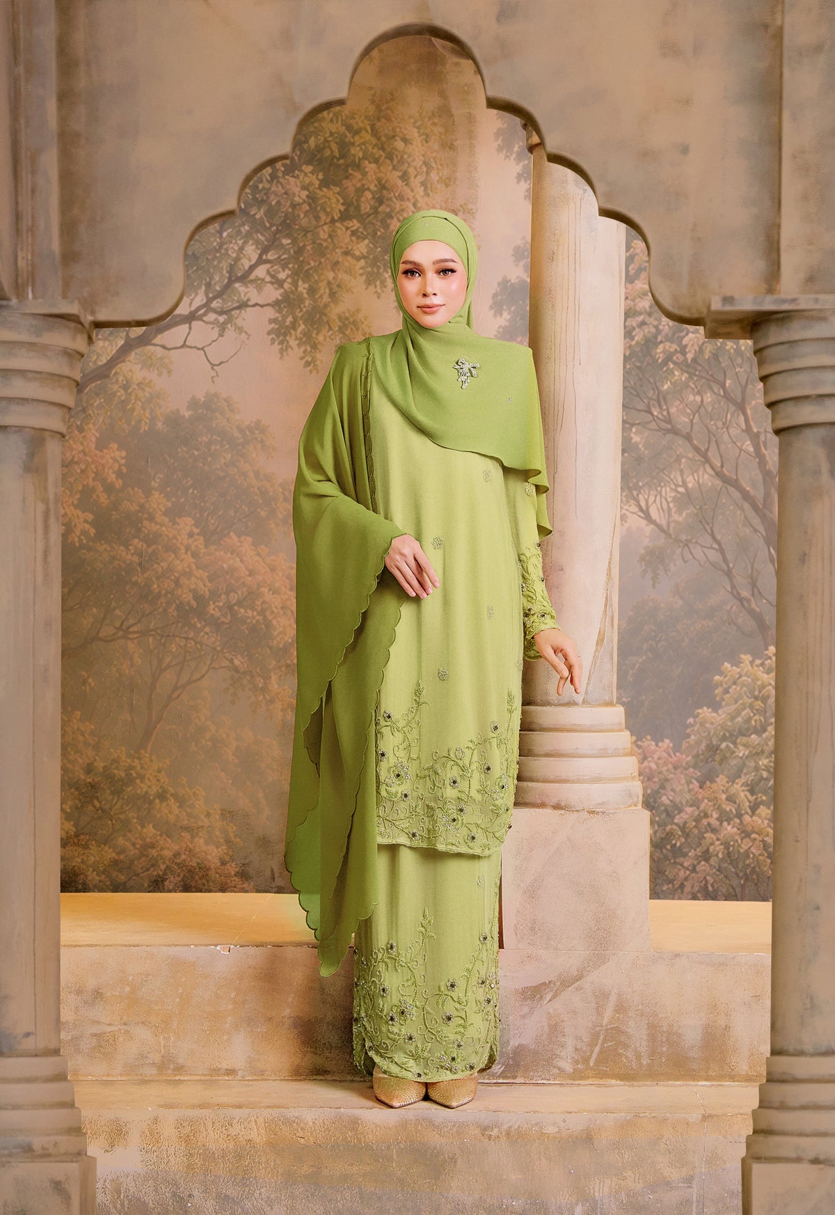 SUPER LUXE SERIES |THALIA KURUNG LABUH - APPLE GREEN