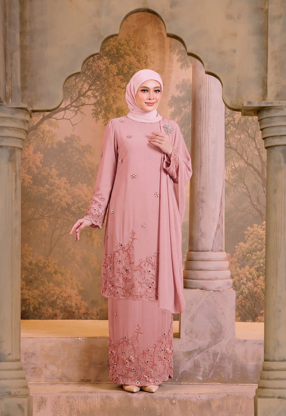 SUPER LUXE SERIES |THALIA KURUNG LABUH - DUSTY PINK