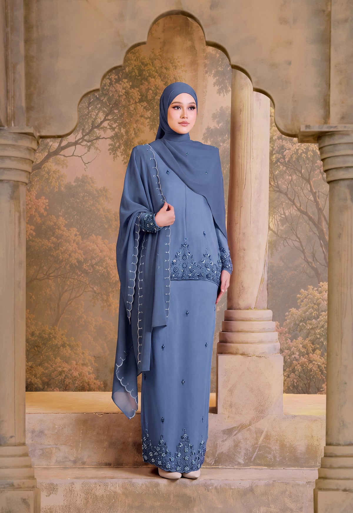 SUPER LUXE SERIES |THALIA MINI KURUNG - BLUE INDIGO