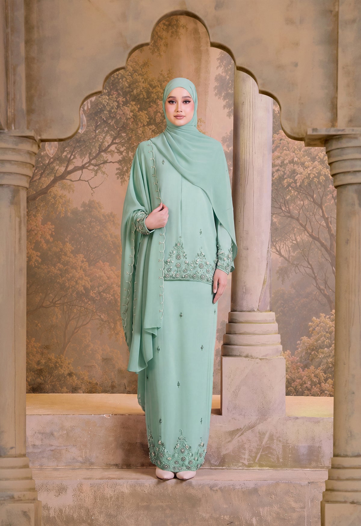 SUPER LUXE SERIES |THALIA MINI KURUNG - MINT GREEN