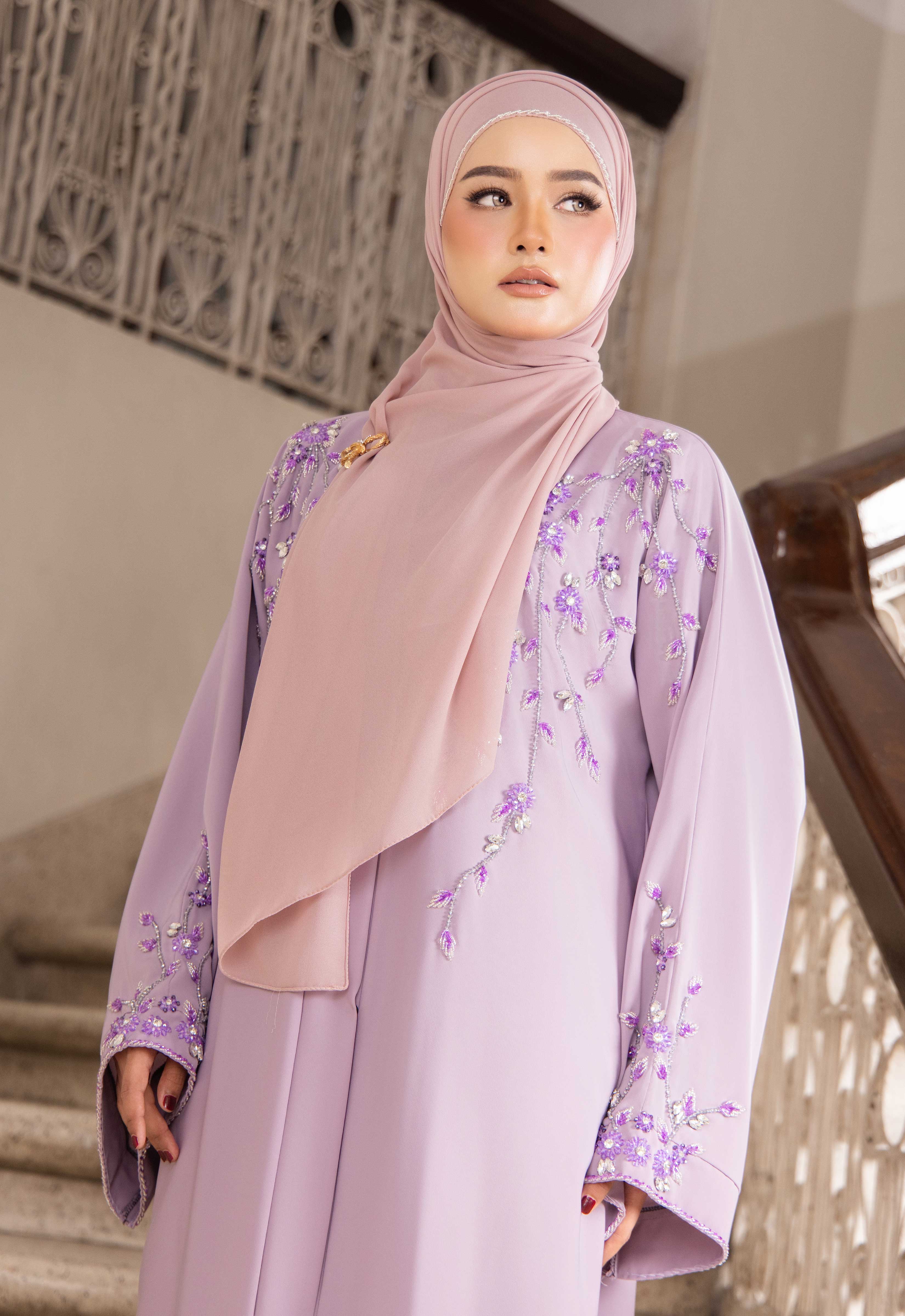 TASNEEM LUXE ABAYA - PASTEL PURPLE