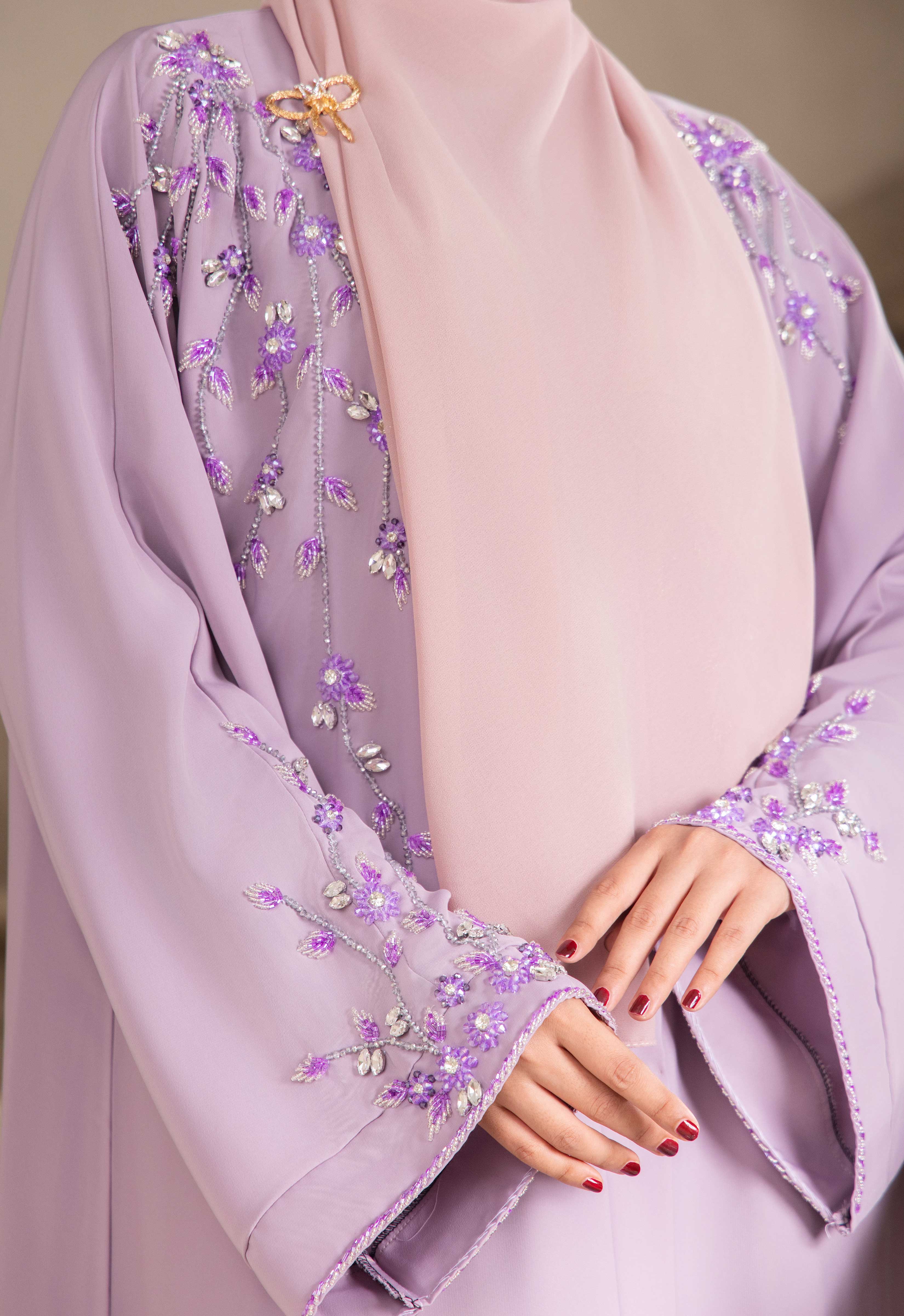 TASNEEM LUXE ABAYA - PASTEL PURPLE