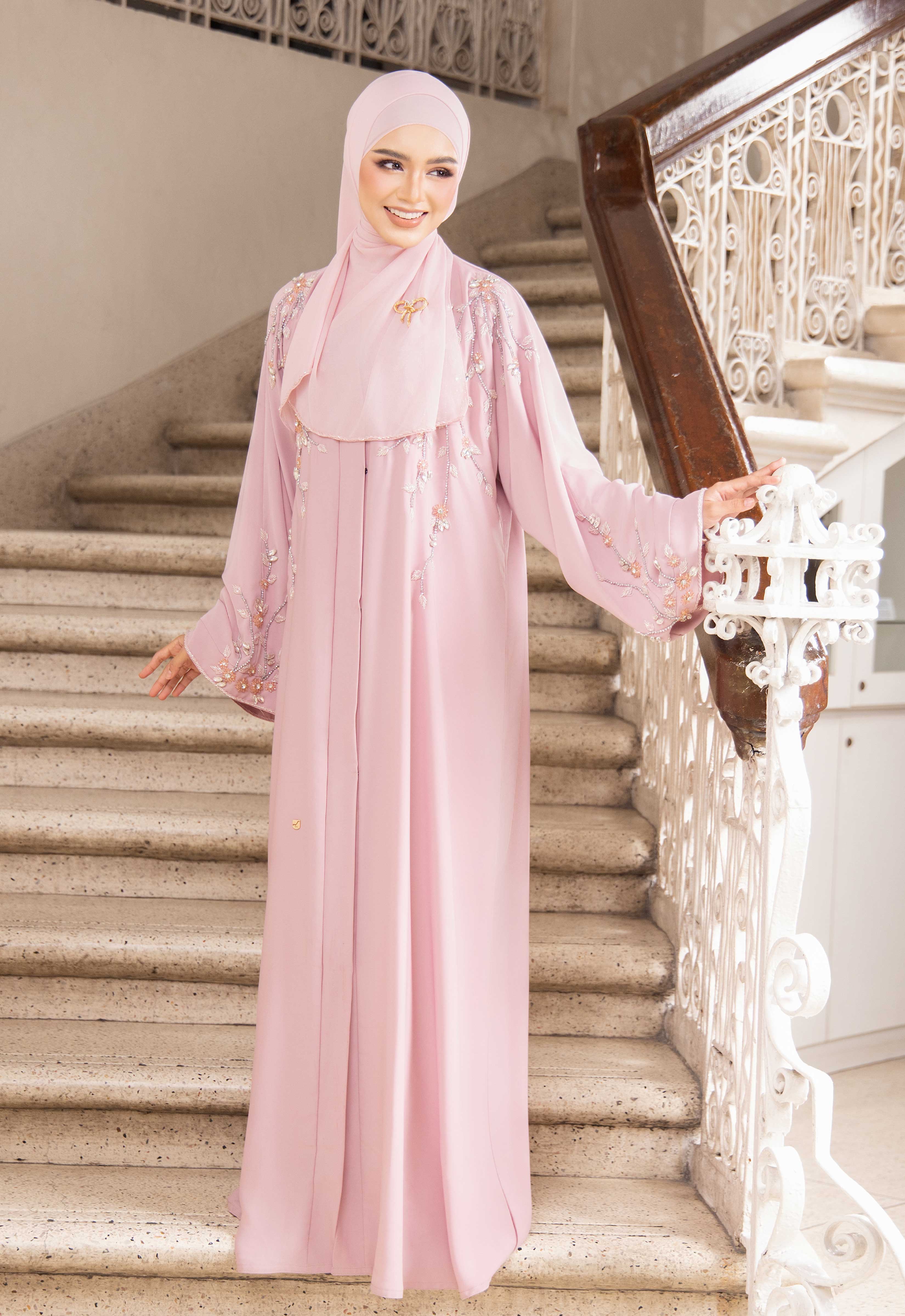 TASNEEM LUXE ABAYA - PINK