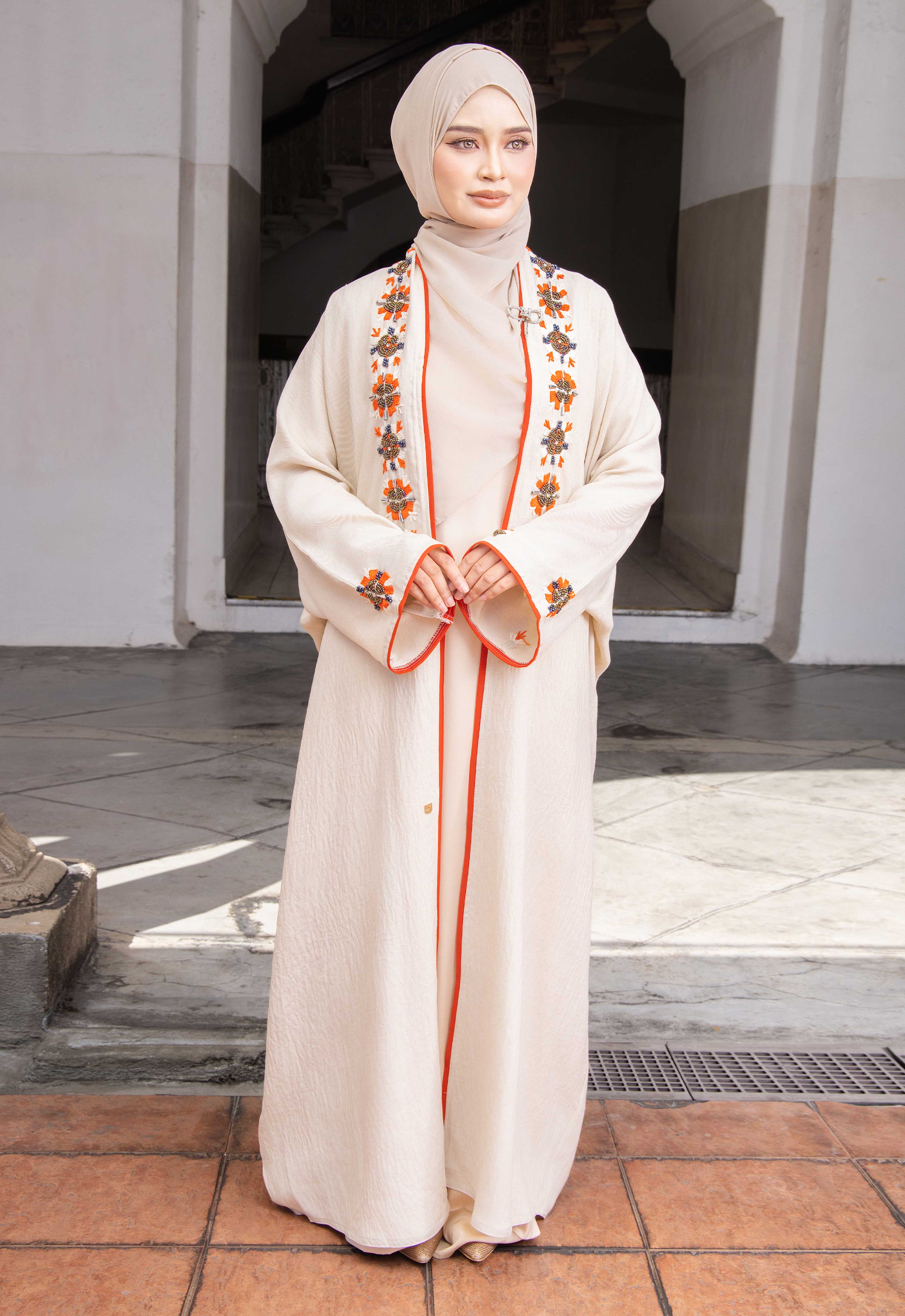 UMAIRA ABAYA - CREAM