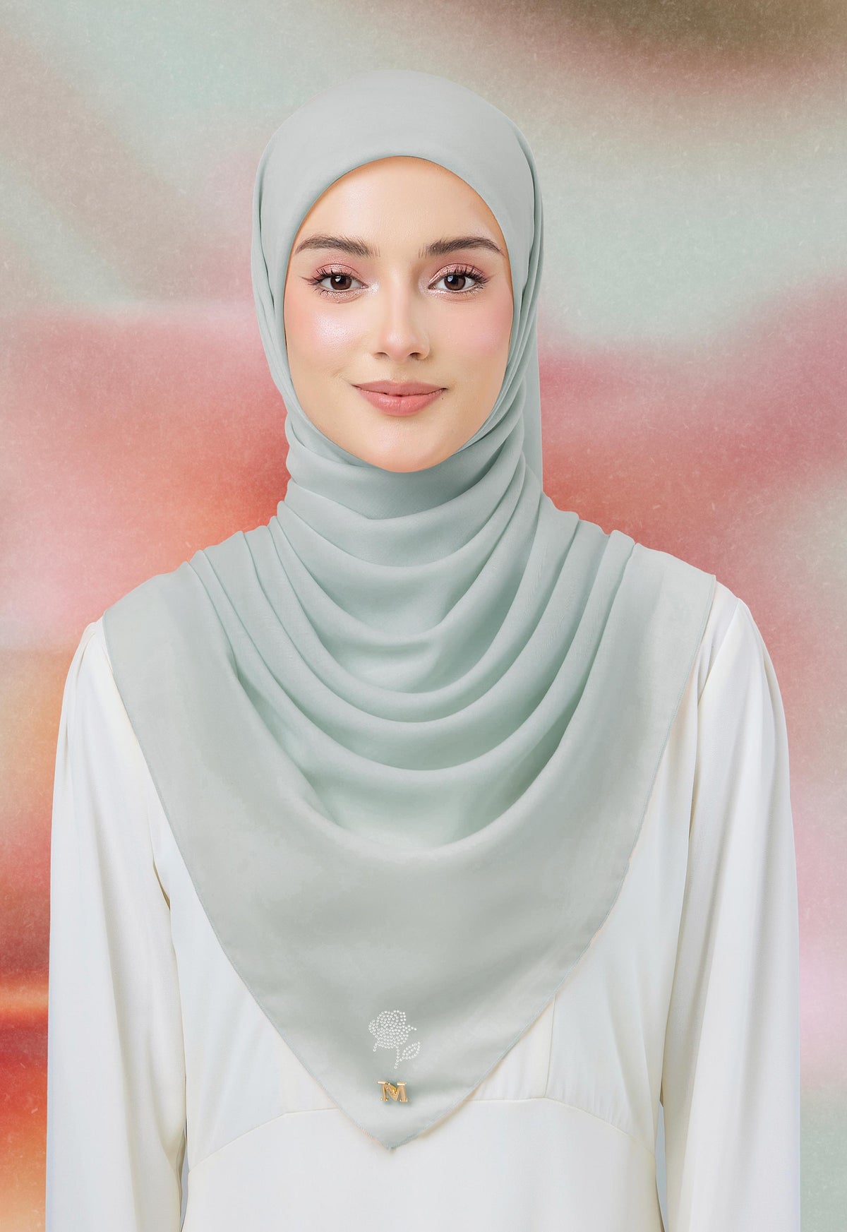 MINAZ HIJAB |  PLAIN BASIC ROSEY - MINT BLUE