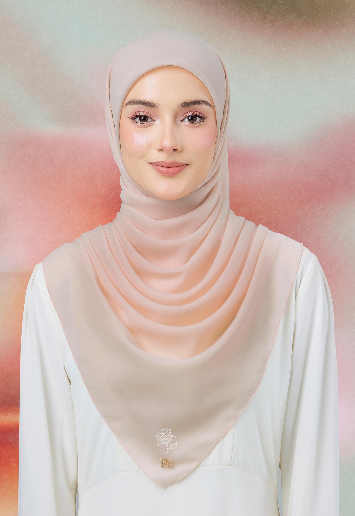 MINAZ HIJAB |  PLAIN BASIC ROSEYE - PEACH