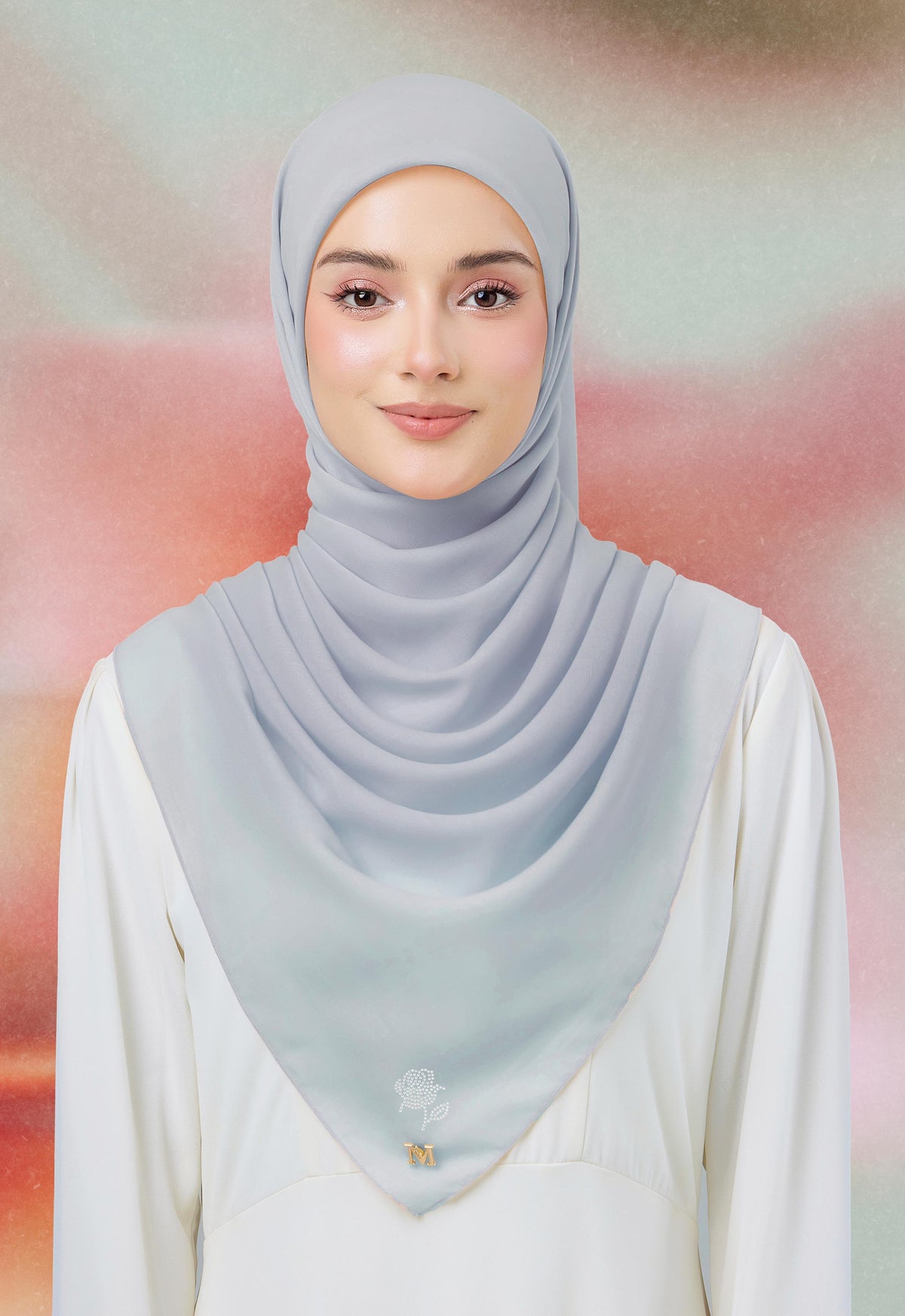 MINAZ HIJAB |  PLAIN BASIC ROSEY - POWDER BLUE