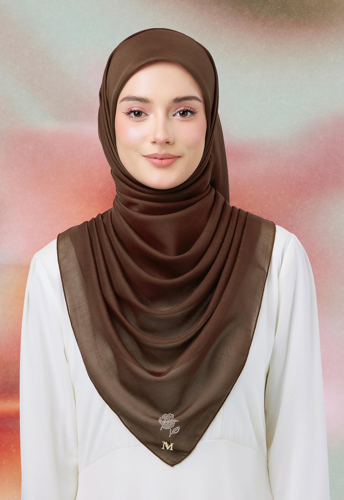 MINAZ HIJAB |  PLAIN BASIC ROSEY - RICH BROWN