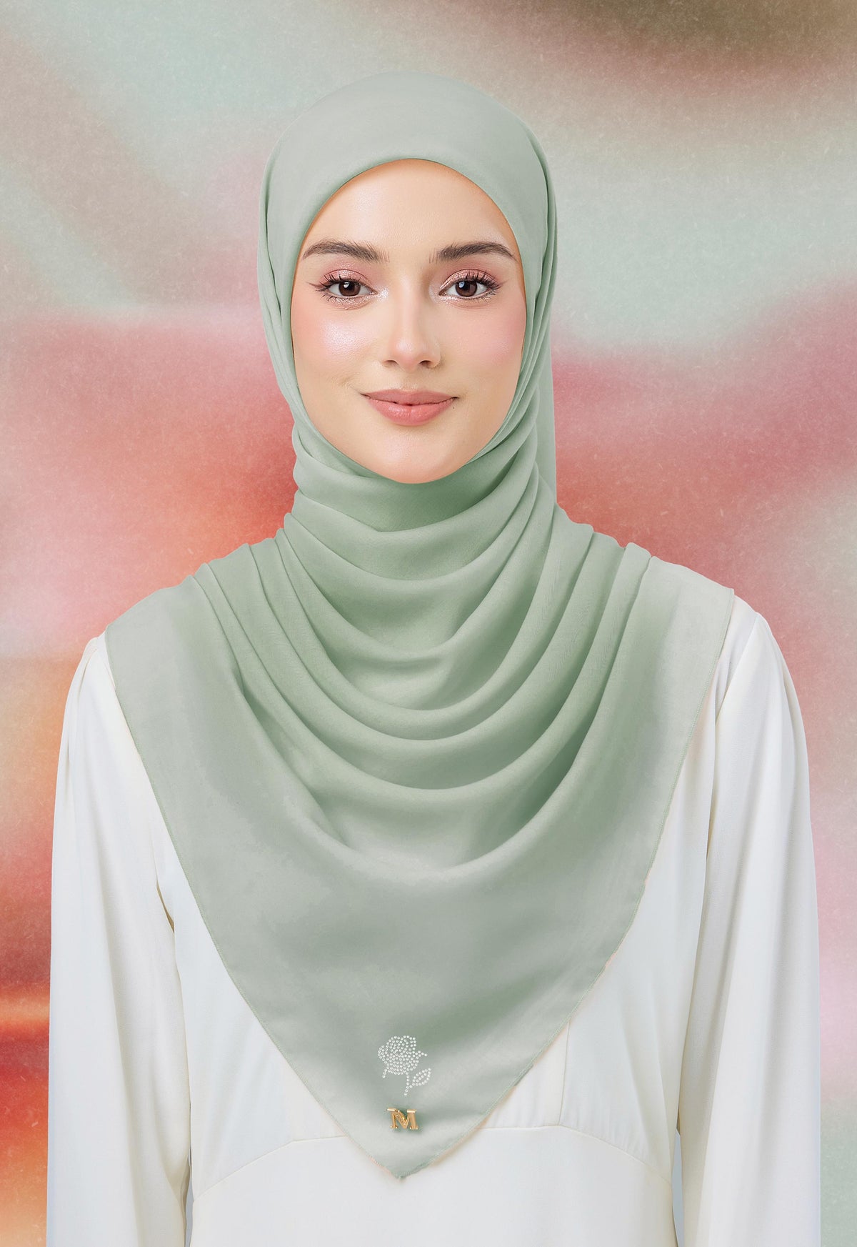 MINAZ HIJAB |  PLAIN BASIC ROSEY - SAGE GREEN