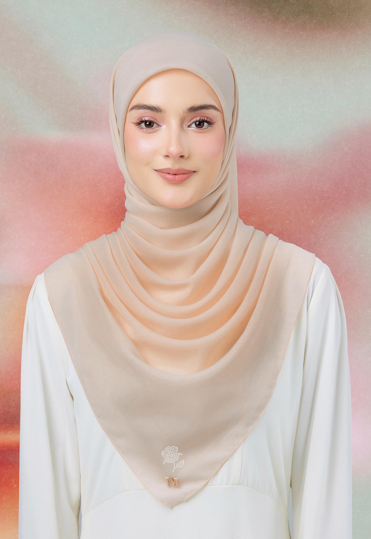 MINAZ HIJAB |  PLAIN BASIC ROSEY - SAND