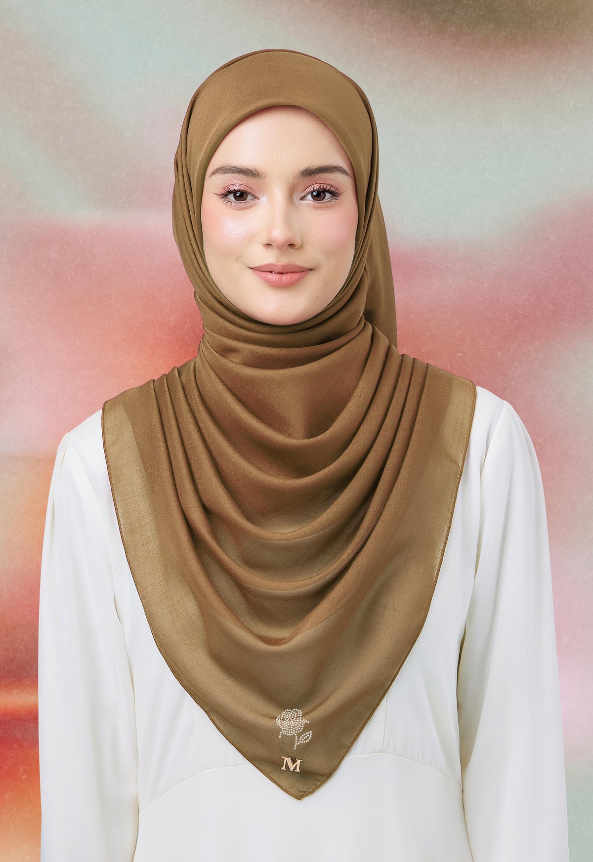 MINAZ HIJAB |  PLAIN BASIC ROSEY - WOOD BROWN