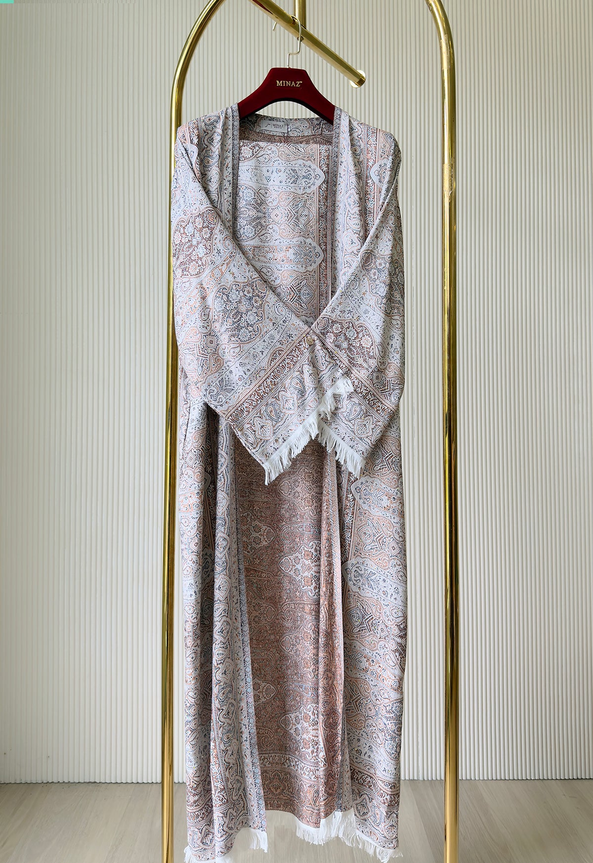 PASHMINA ABAYA - CREAM BROWN