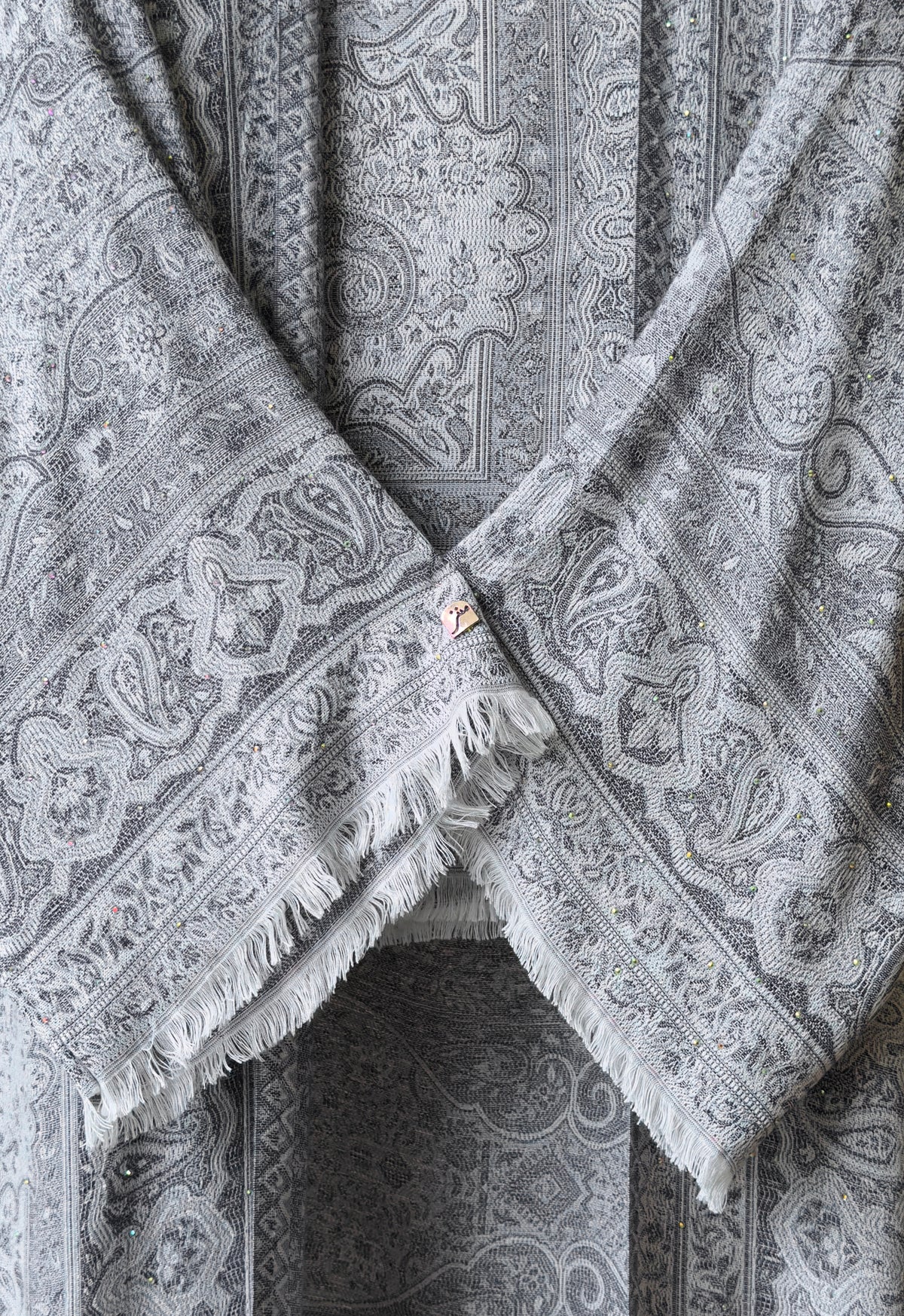 MINAZ jalabiya - PASHMINA ABAYA - DARK GREY