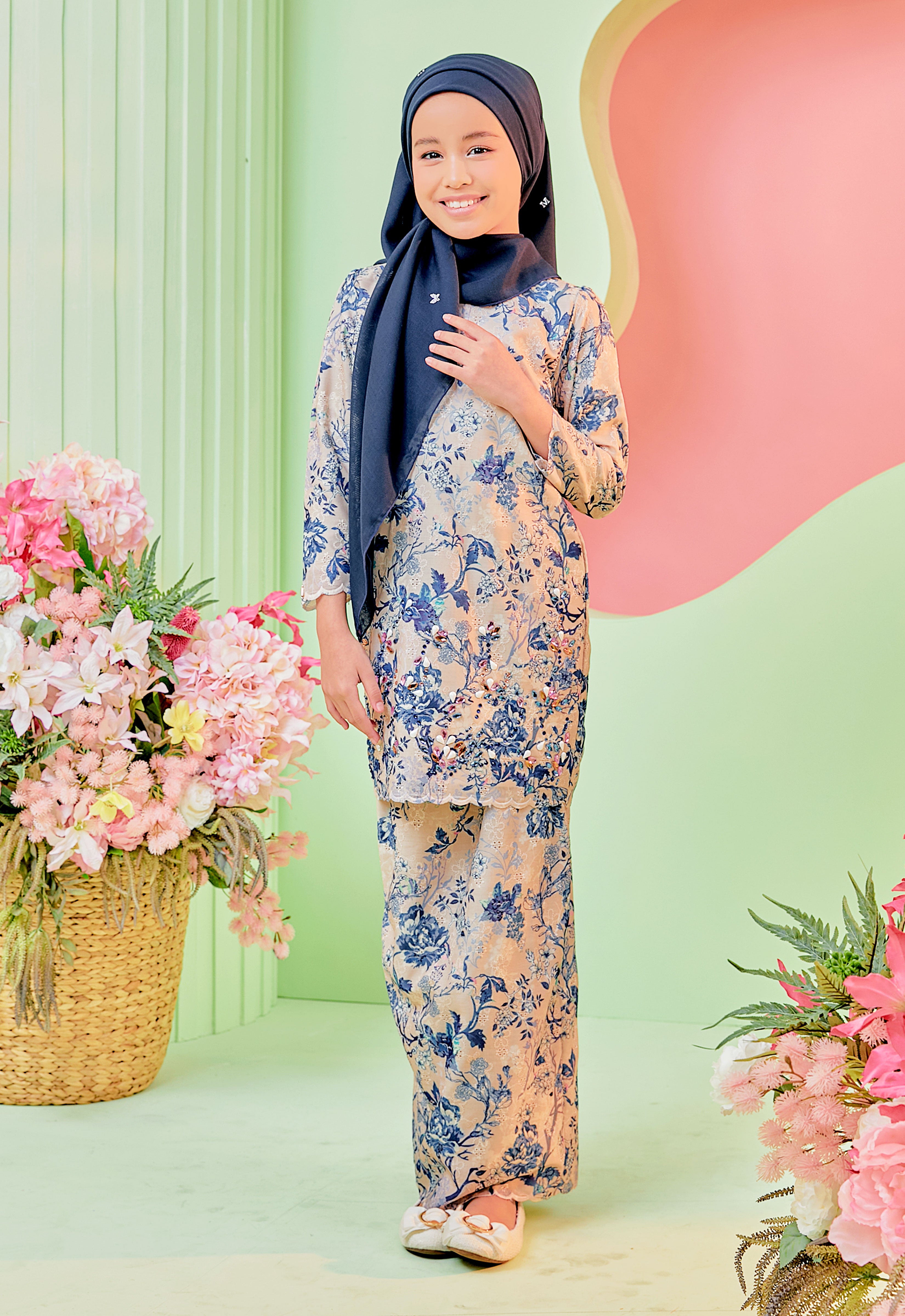 KIDS JOANNA AUR KURUNG - BLUE CHAMPAGNE