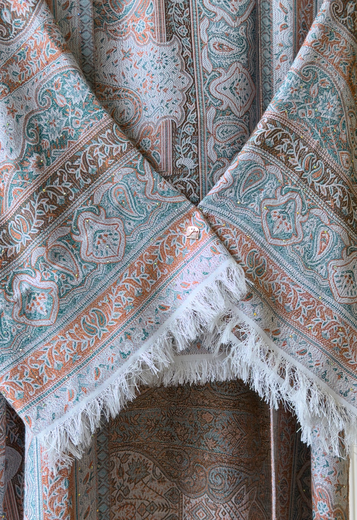 MINAZ jalabiya - PASHMINA ABAYA - BRICK ORANGE