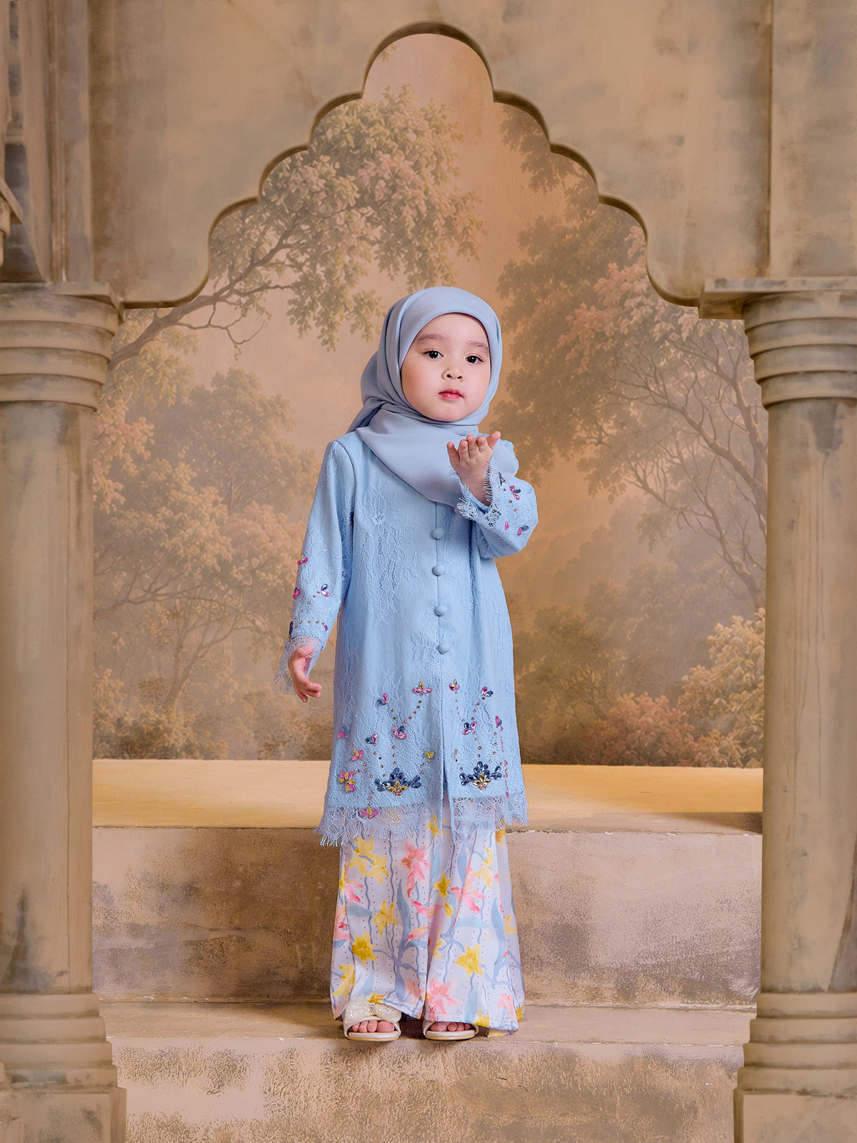 WIRDA SERIES | WIRDA LACEY KEBAYA KIDS - BLUE