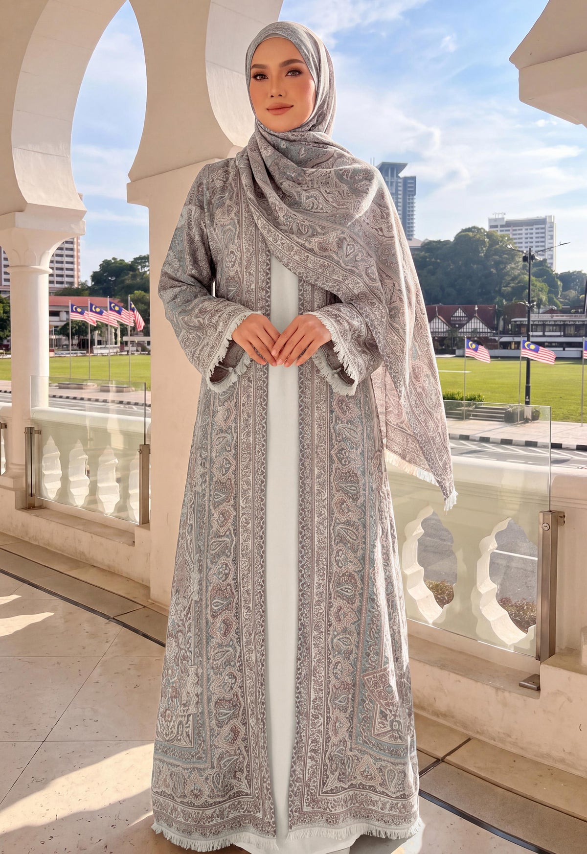 MINAZ JALABIYA | PASHMINA ABAYA - TIFFANY RED