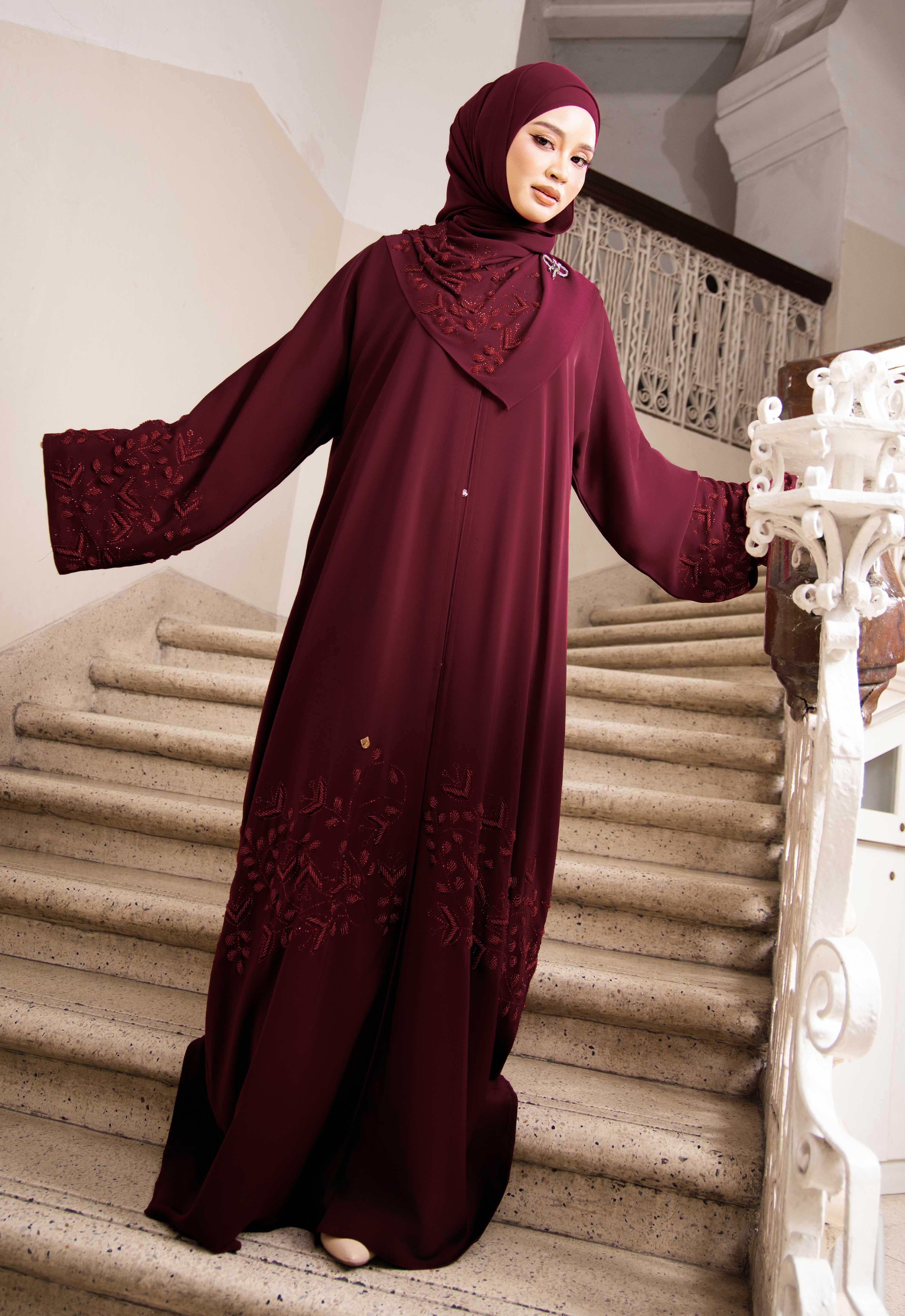 YASMEEN LUXE ABAYA - MAROON