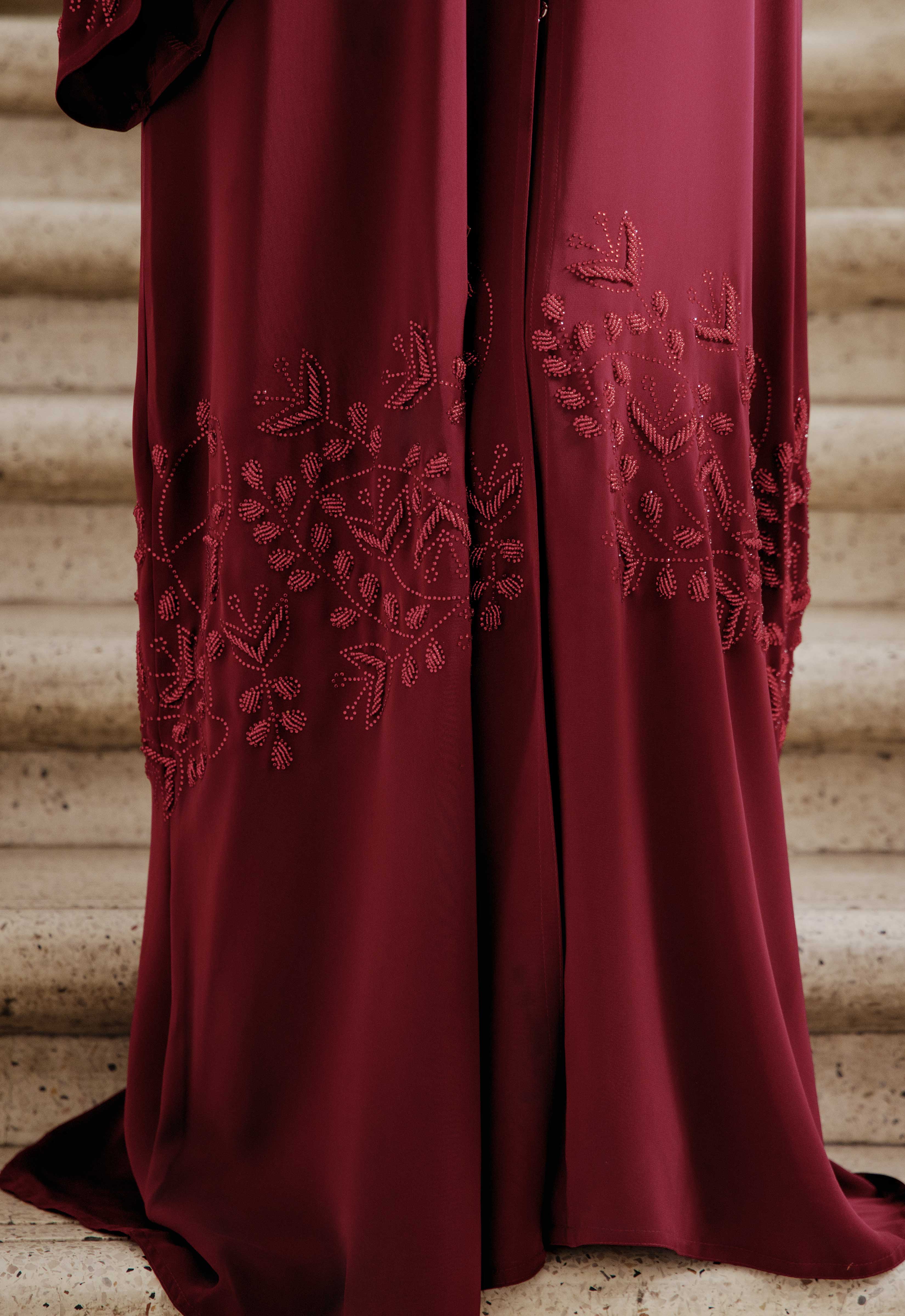 YASMEEN LUXE ABAYA - MAROON