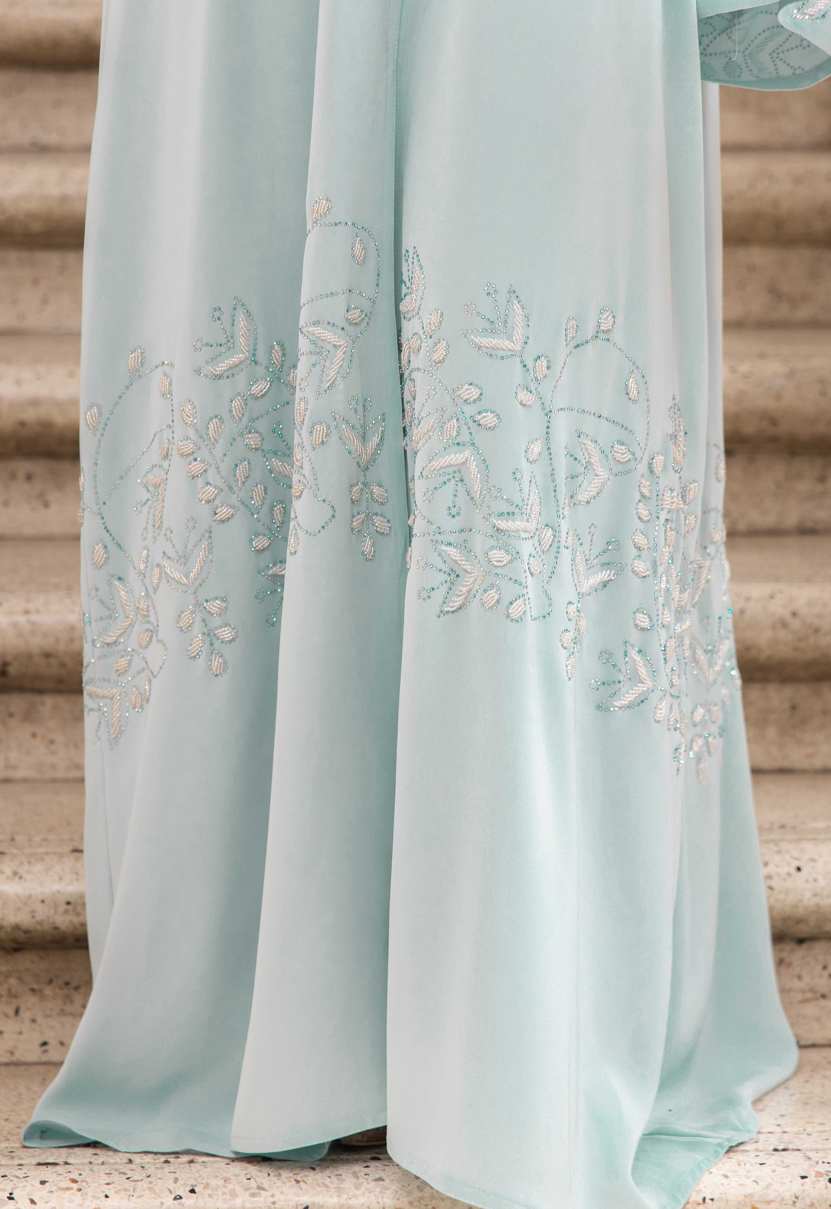 YASMEEN LUXE ABAYA - TIFFANY BLUE